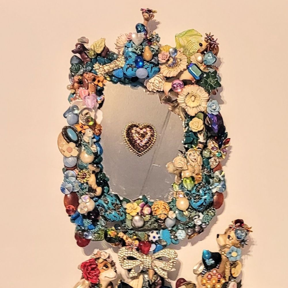 Wendy Gell Incredible Lady and  Tramp Mirror. Collectors one of a kind. Disney!
